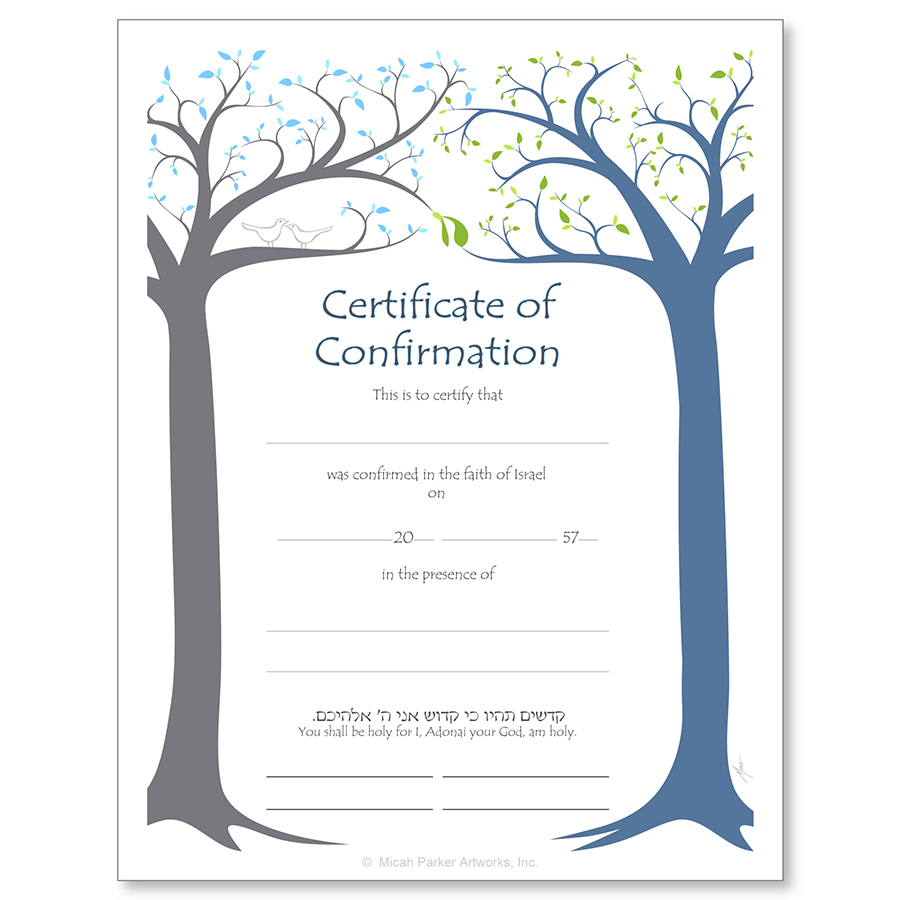 Confirmation Jewish Life Cycle Certificate